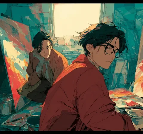作品条目《雾港灯塔手记》封面，海雾与灯塔的冷色调画面
