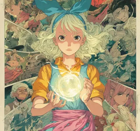 作品条目《铁轨尽头的信》封面，雪原列车与信封意象画面